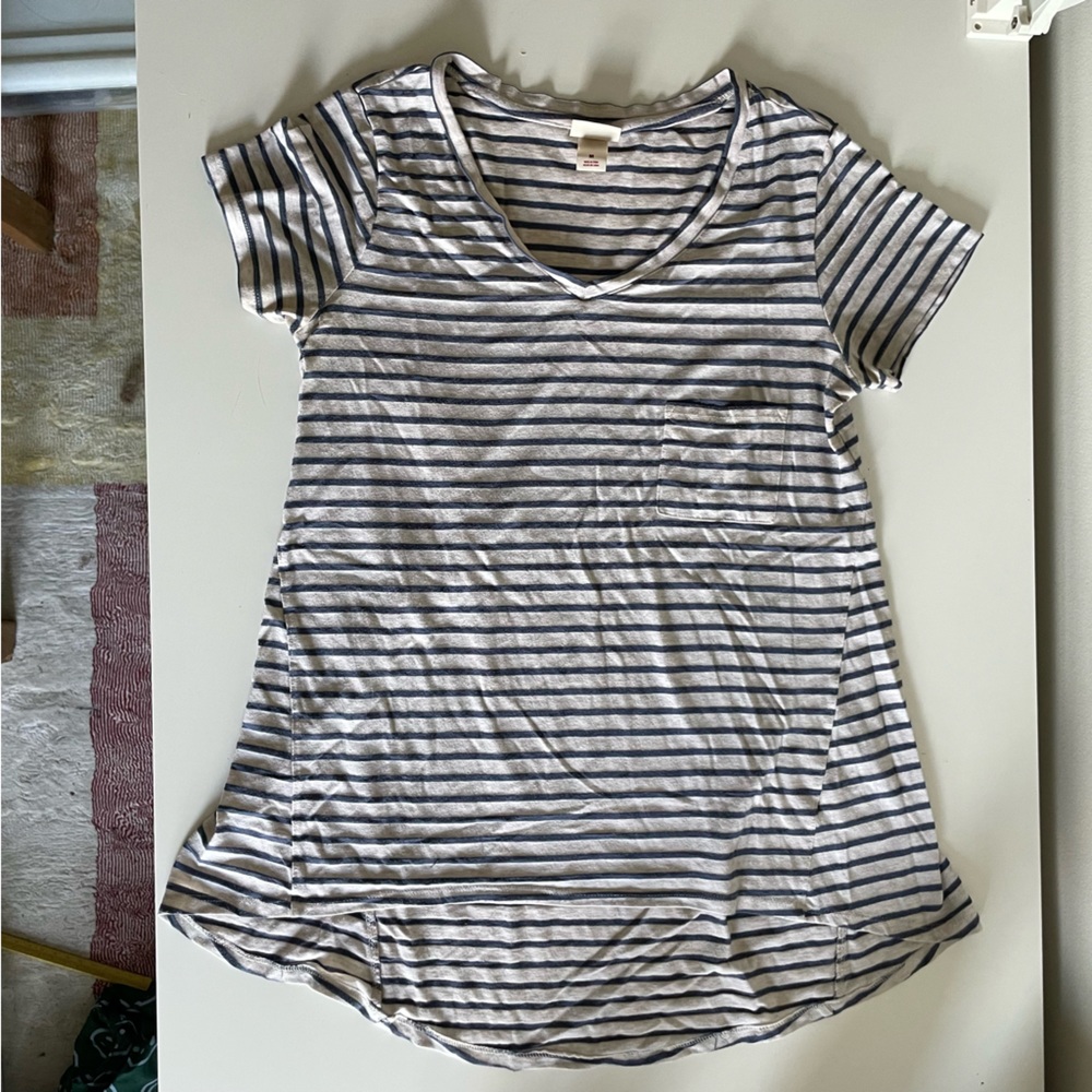 Mossimo Stripe Drape Crewneck with Pocket Detail